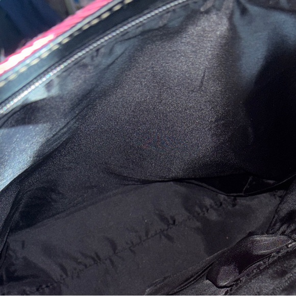 Striped vintage Multicolor Tote Bag with Black Handles - Picture 8 of 8